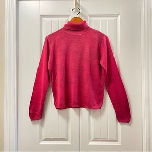 Pink Ribbed Knit Turtleneck Sweater from Italy - M